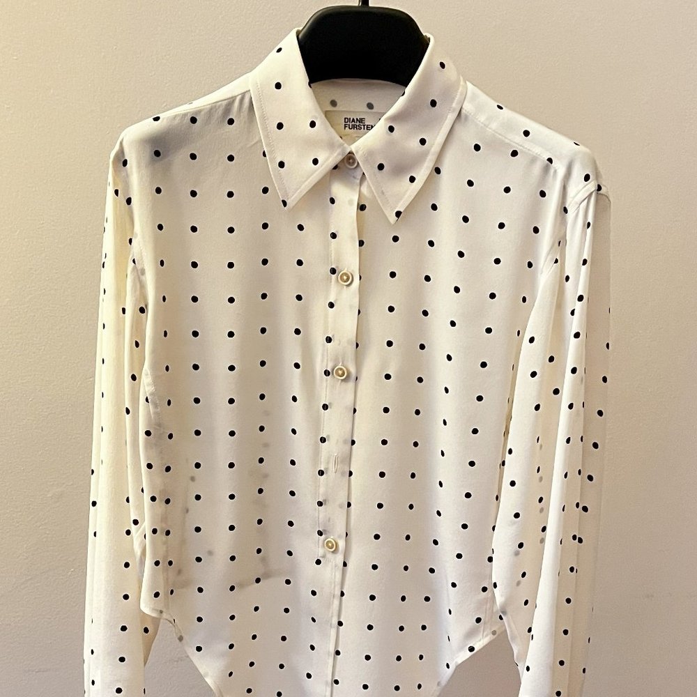 Silk Polka Dot Blouse by Dian Von Furstenberg